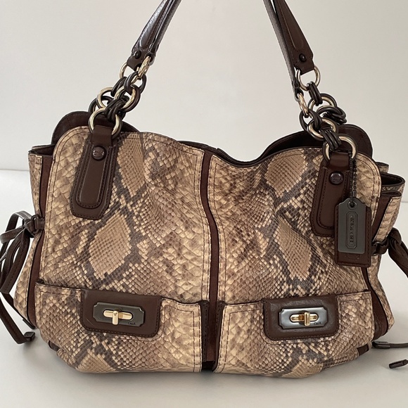 LIMITED EDITION Coach Madison 2011 Collection Embossed Python Satchel - Picture 1 of 11